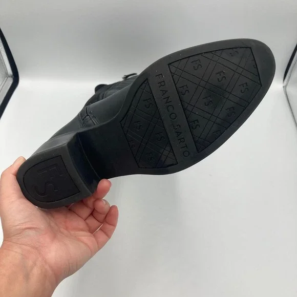 Franco Sarto Liora Black Leather Suede Knee High Riding Boots Women's Size 8M‎ - Picture 11 of 11